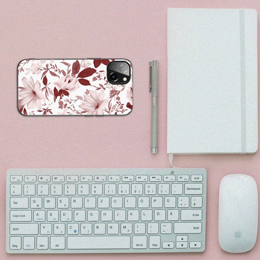 Kleurrijke Telefoonhoesje iPhone 14 Plus Watercolor Flowers B2C Telecom