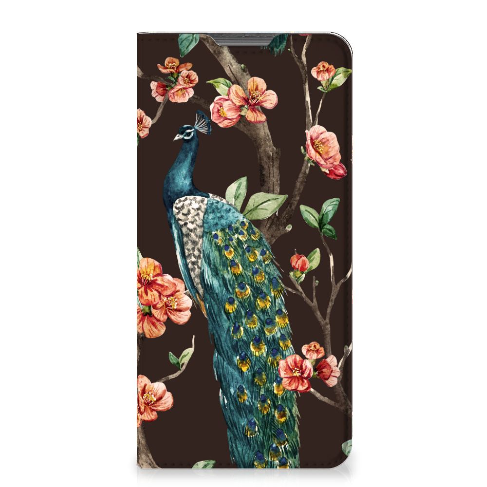 Motorola Moto G52 | Moto G82 Hoesje maken Pauw met Bloemen - B2C Telecom