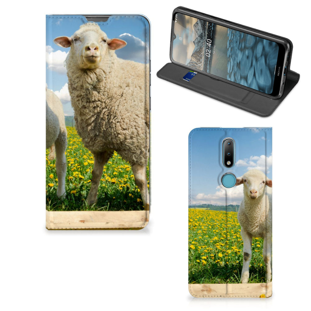 Nokia 2.4 Hoesje maken Schaap en Lammetje