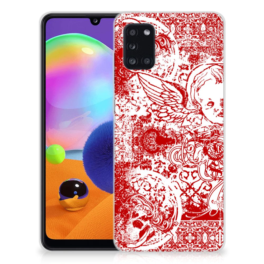 Silicone Back Case Samsung Galaxy A31 Angel Skull Rood B2C Telecom