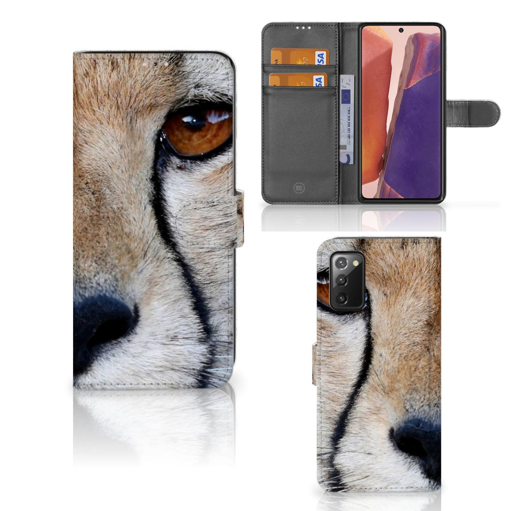 Samsung Galaxy Note 20 Telefoonhoesje met Pasjes Cheetah