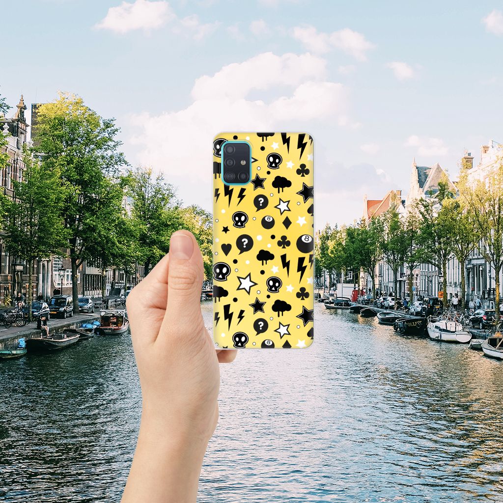 Silicone Back Case Samsung Galaxy A51 Punk Geel B2C Telecom