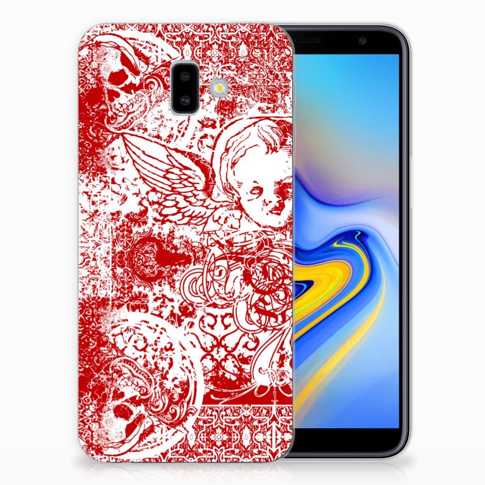 Silicone Back Case Samsung Galaxy J6 Plus (2018) Angel Skull Rood
