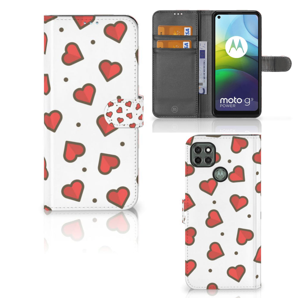Motorola Moto G9 Power Telefoon Hoesje Hearts