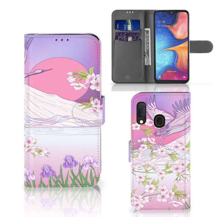 Samsung Galaxy A20e Telefoonhoesje met Pasjes Bird Flying
