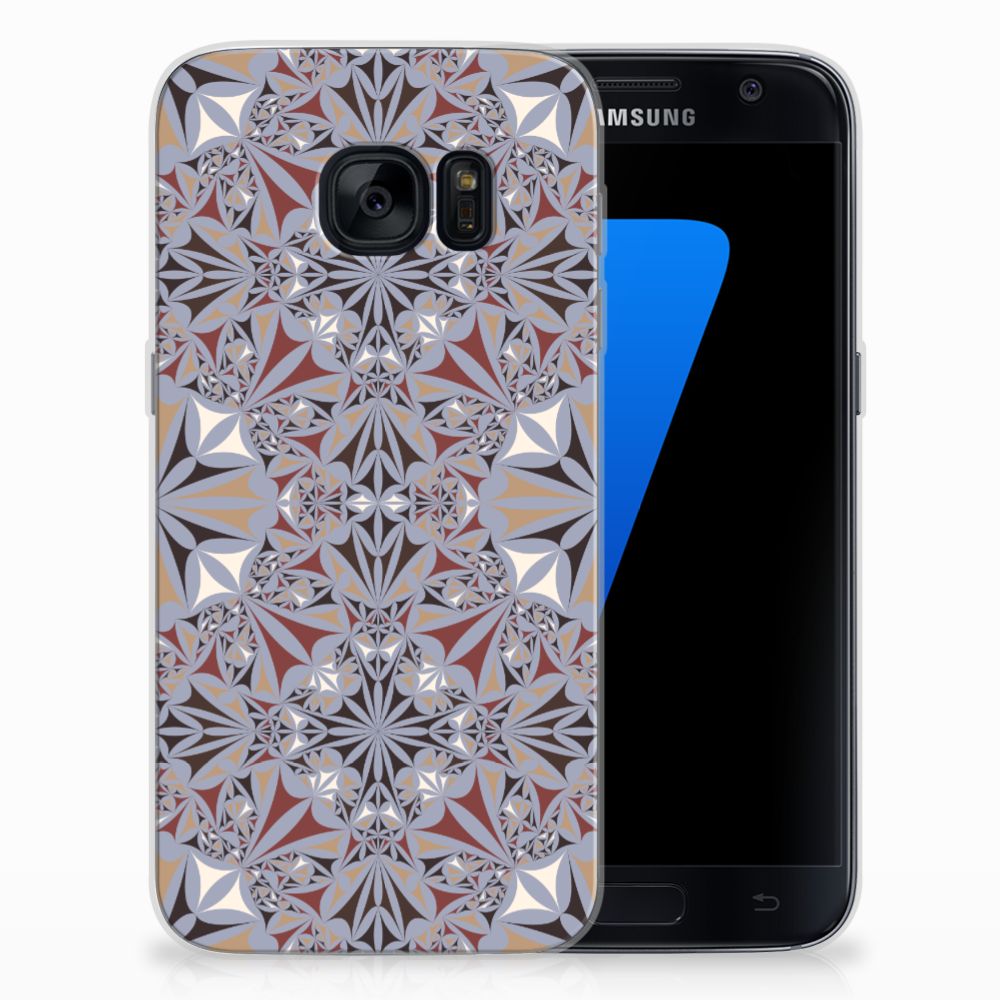 Samsung Galaxy S7 TPU Siliconen Hoesje Flower Tiles