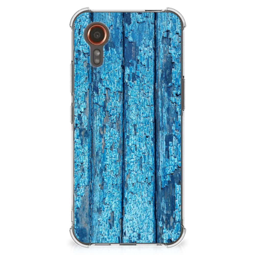 Samsung Galaxy Xcover 7 Stevig Telefoonhoesje Wood Blue