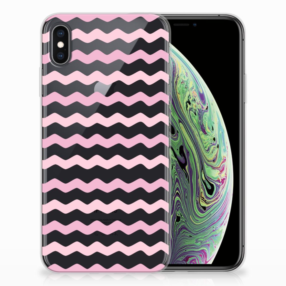 Apple iPhone Xs Max TPU bumper Waves Roze