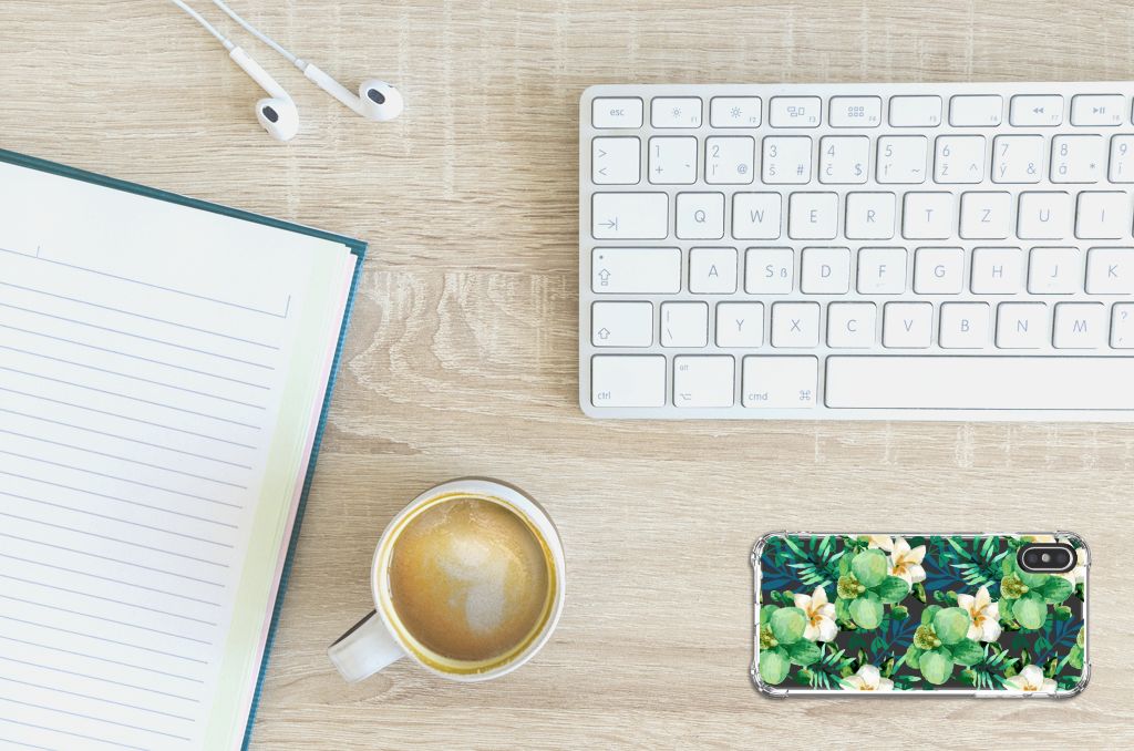 Apple iPhone X | Xs Case Orchidee Groen