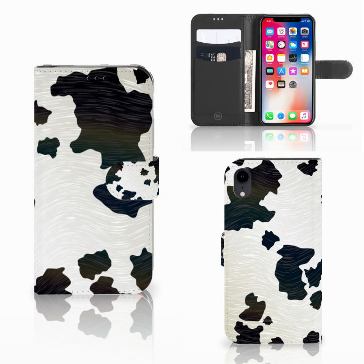 Apple iPhone Xr Telefoonhoesje met Pasjes Koeienvlekken