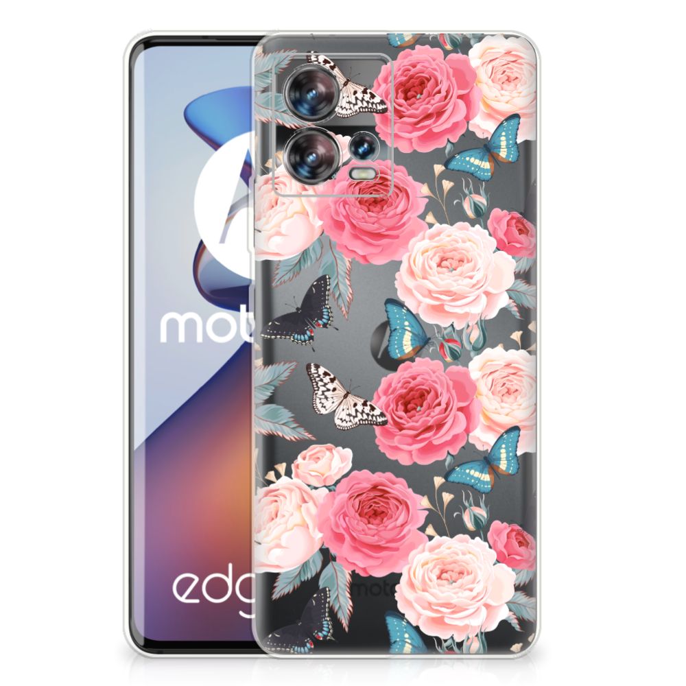 Motorola Edge 30 Fusion TPU Case Butterfly Roses B2C Telecom