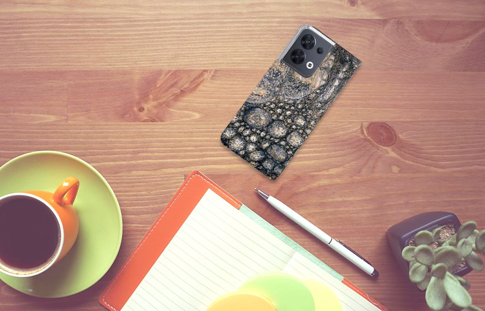 OPPO Reno8 Hoesje maken Krokodillenprint - B2C Telecom