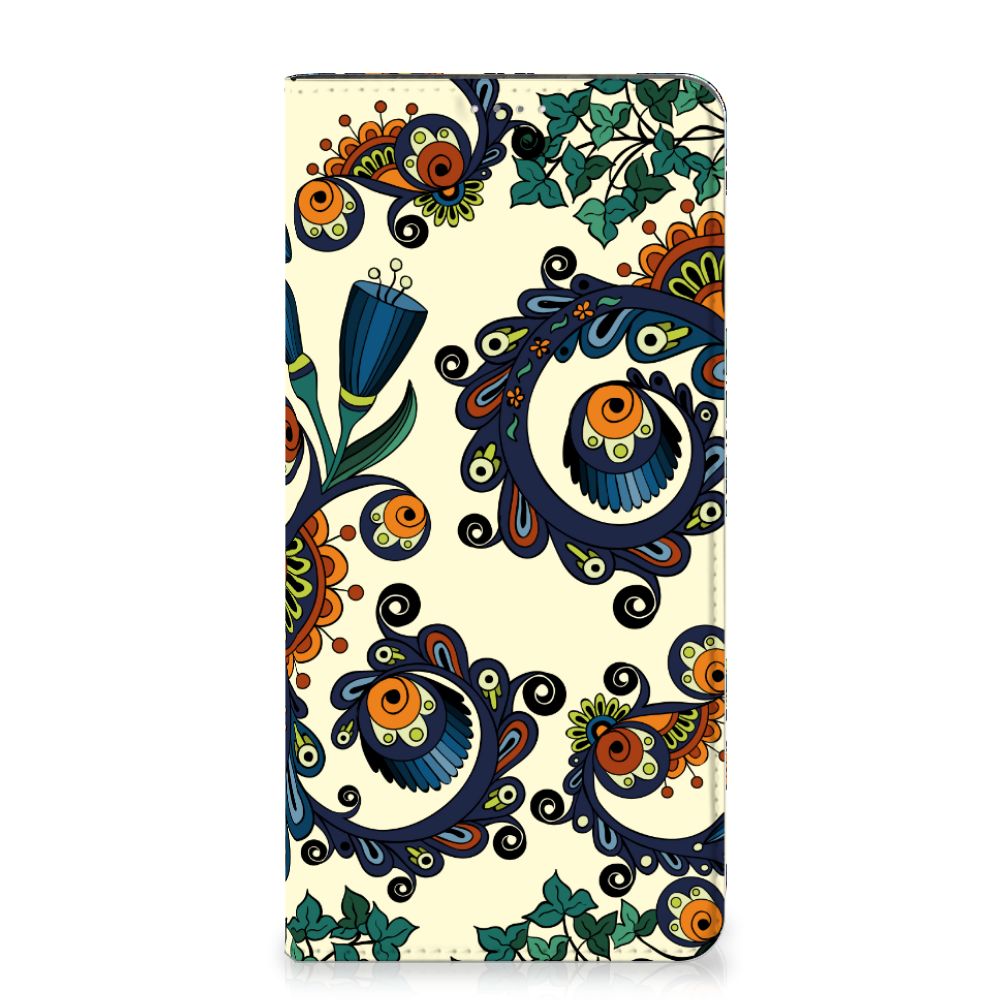 Telefoon Hoesje Samsung Galaxy A14 4G Barok Flower met kleurrijk barok patroon van bloemen en ogen