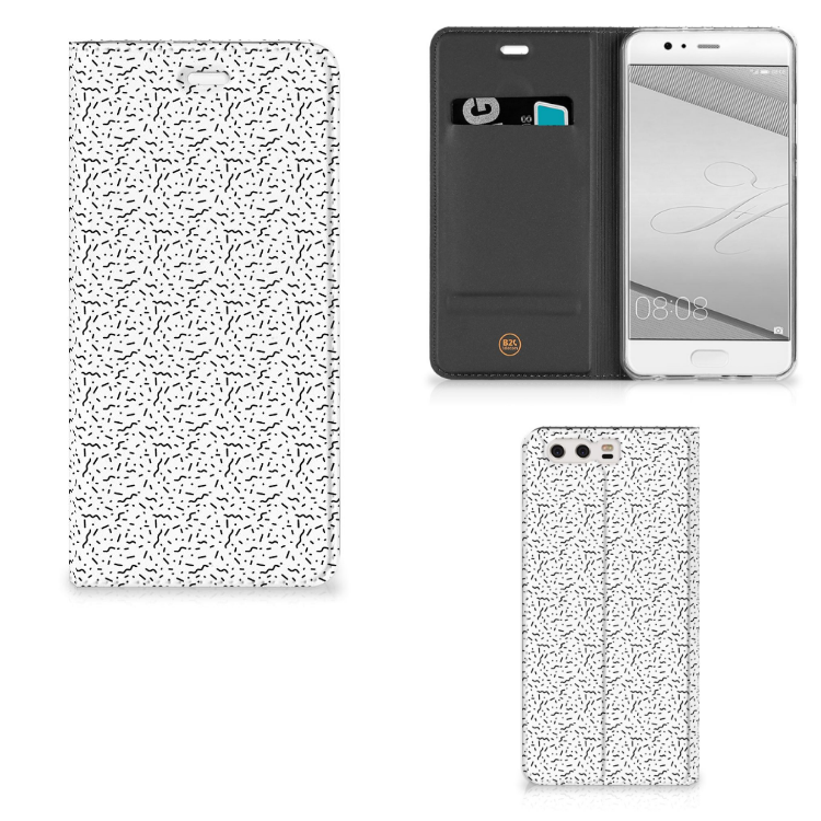 Huawei P10 Plus Hoesje met Magneet Stripes Dots