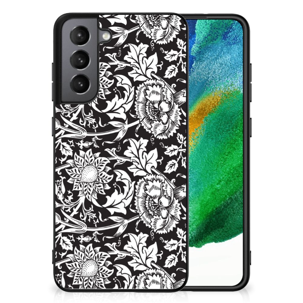 Samsung Galaxy S21FE Bloemen Hoesje Black Flowers