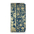 iPhone 13 Mini Smart Cover Beige Flowers met een elegant design van beige bloemen op een donkerblauwe achtergrond.