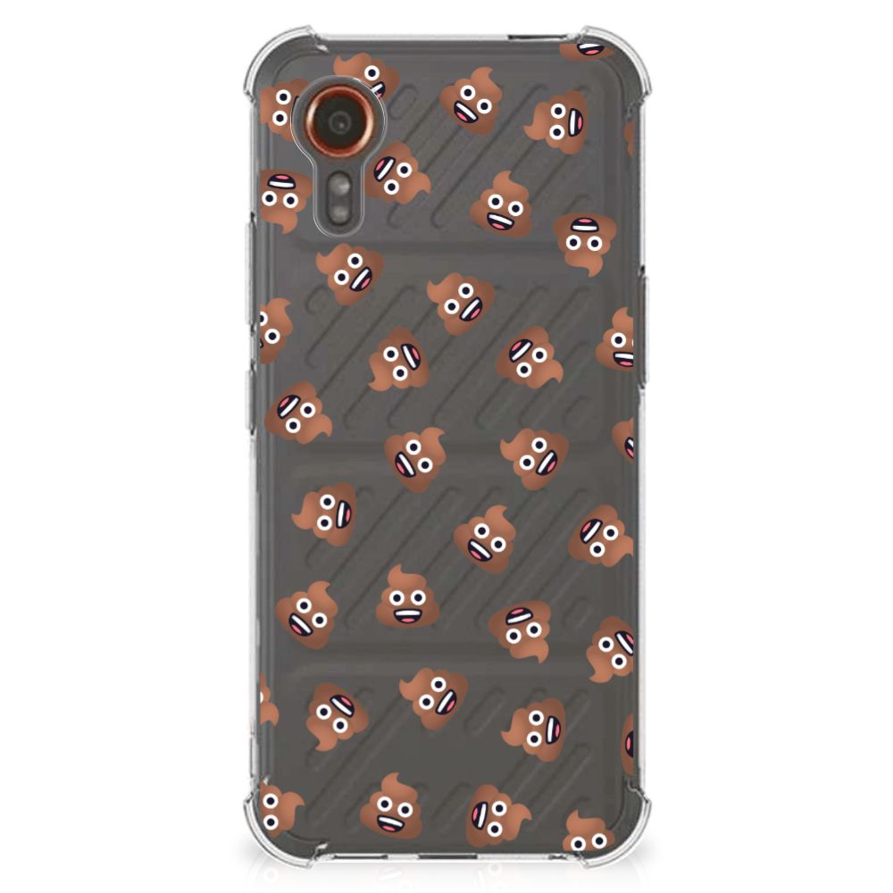 Doorzichtige Silicone Hoesje voor Samsung Galaxy Xcover 7 Poep Emojis