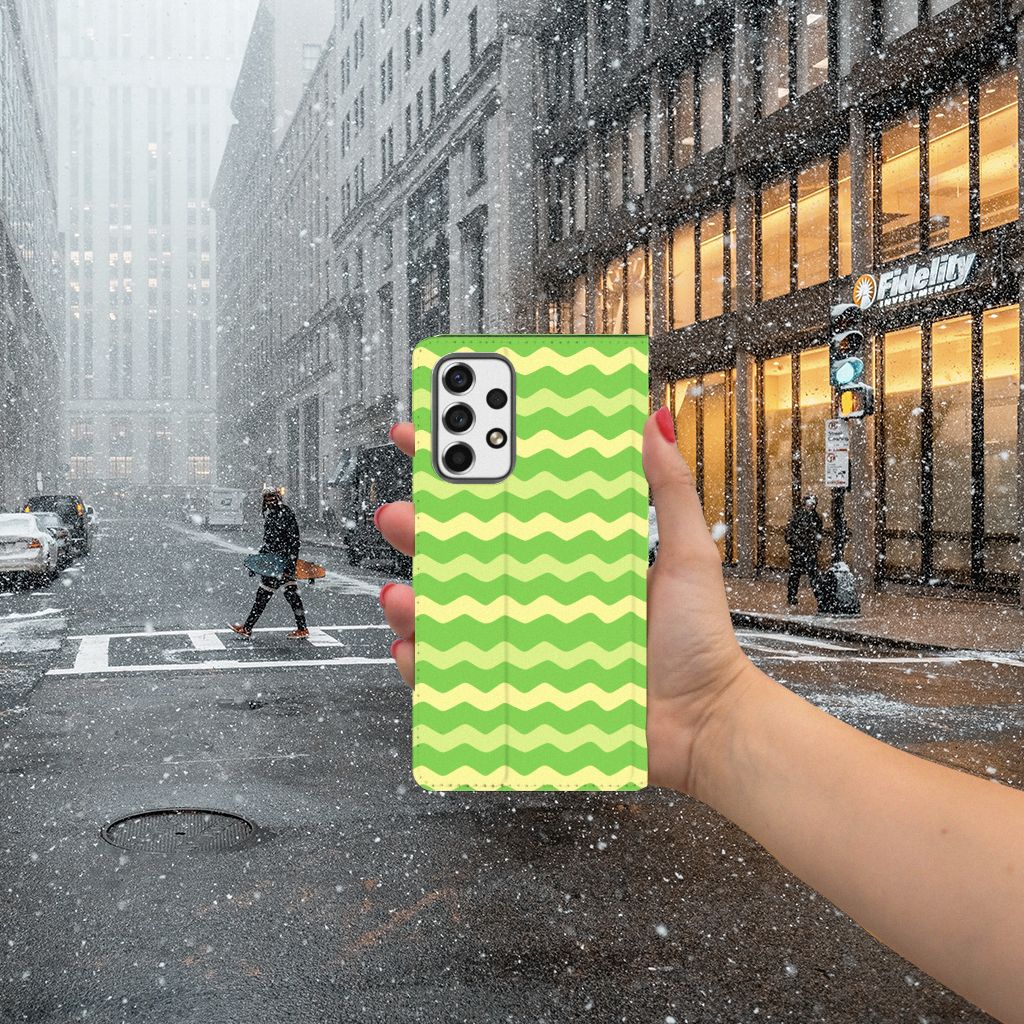 Samsung Galaxy A53 Hoesje met Magneet Waves Green - B2C Telecom