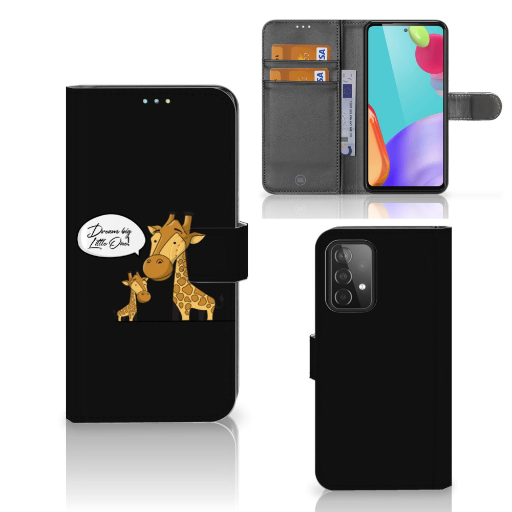 Samsung Galaxy A52 Leuk Hoesje Giraffe telefoonhoesje giraffe design aanzicht