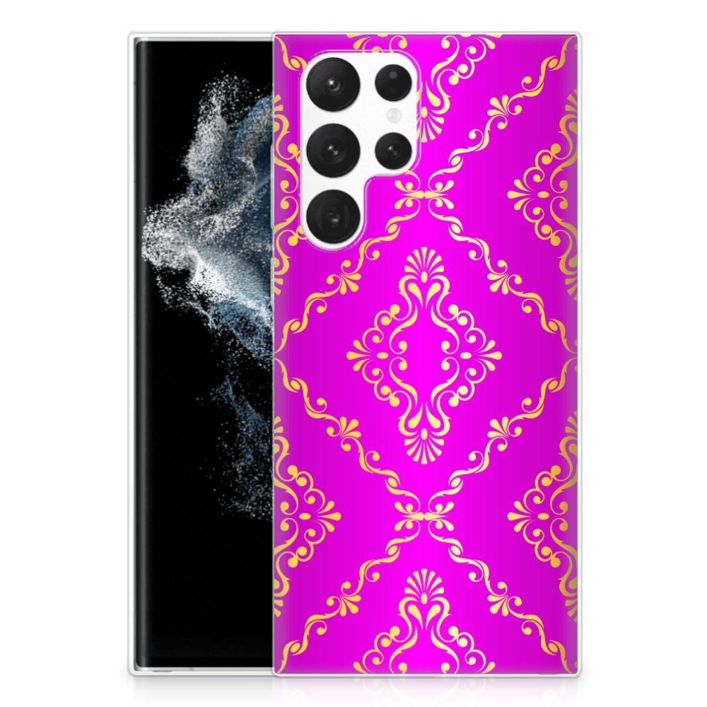 Siliconen Hoesje Samsung Galaxy S22 Ultra Barok Roze B2C Telecom