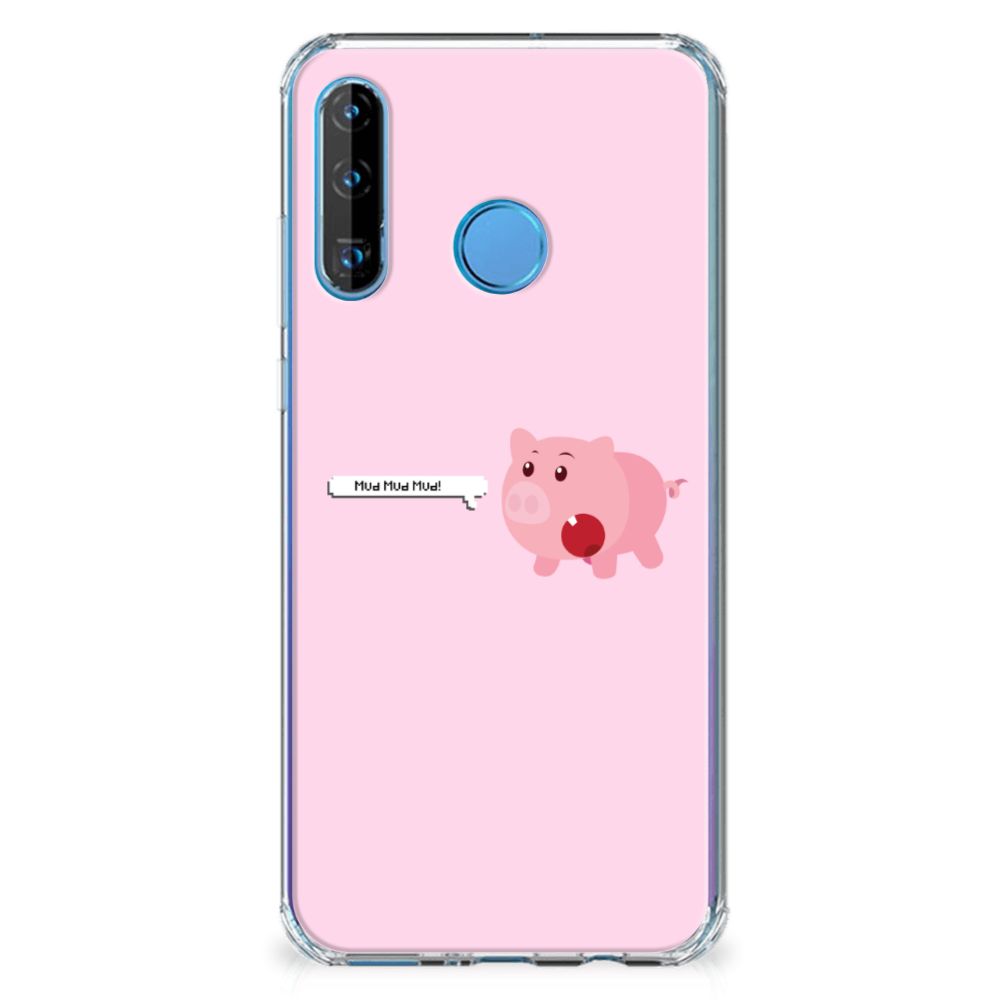 Huawei P30 Lite Stevig Bumper Hoesje Pig Mud