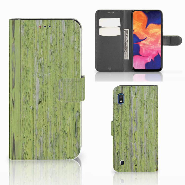 Samsung Galaxy A10 Book Style Case Green Wood