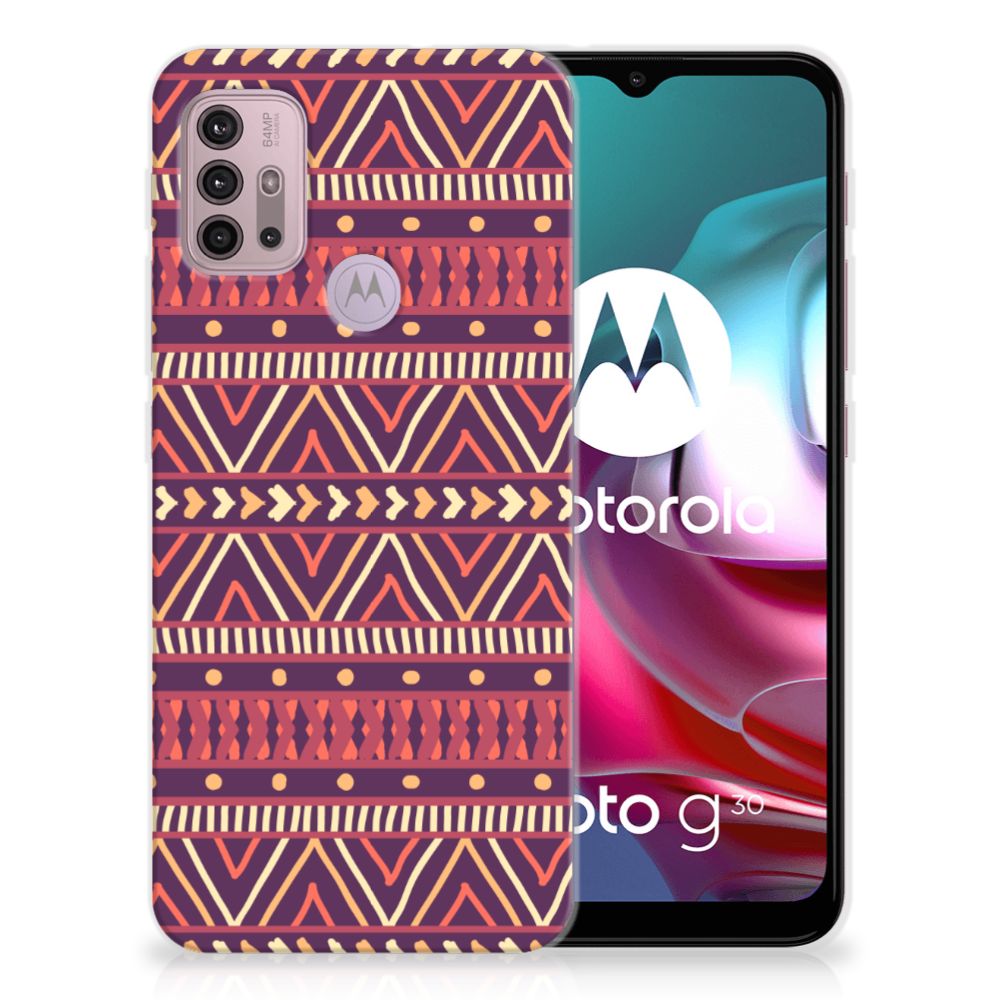 Motorola Moto G30 | G10 TPU bumper Aztec Paars B2C Telecom