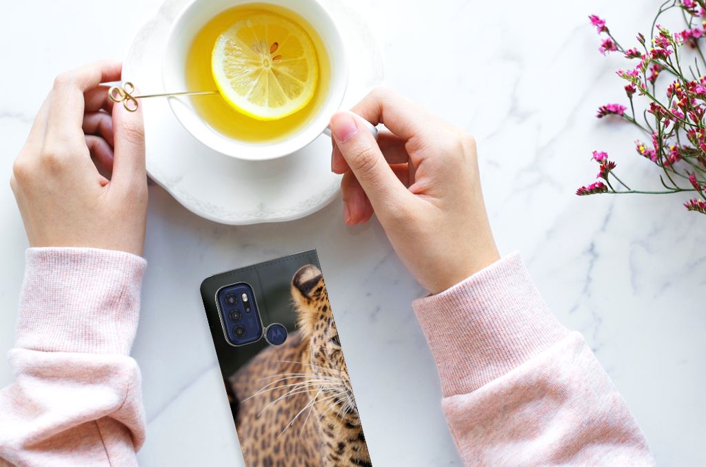 Motorola Moto G60s Hoesje maken Luipaard - B2C Telecom