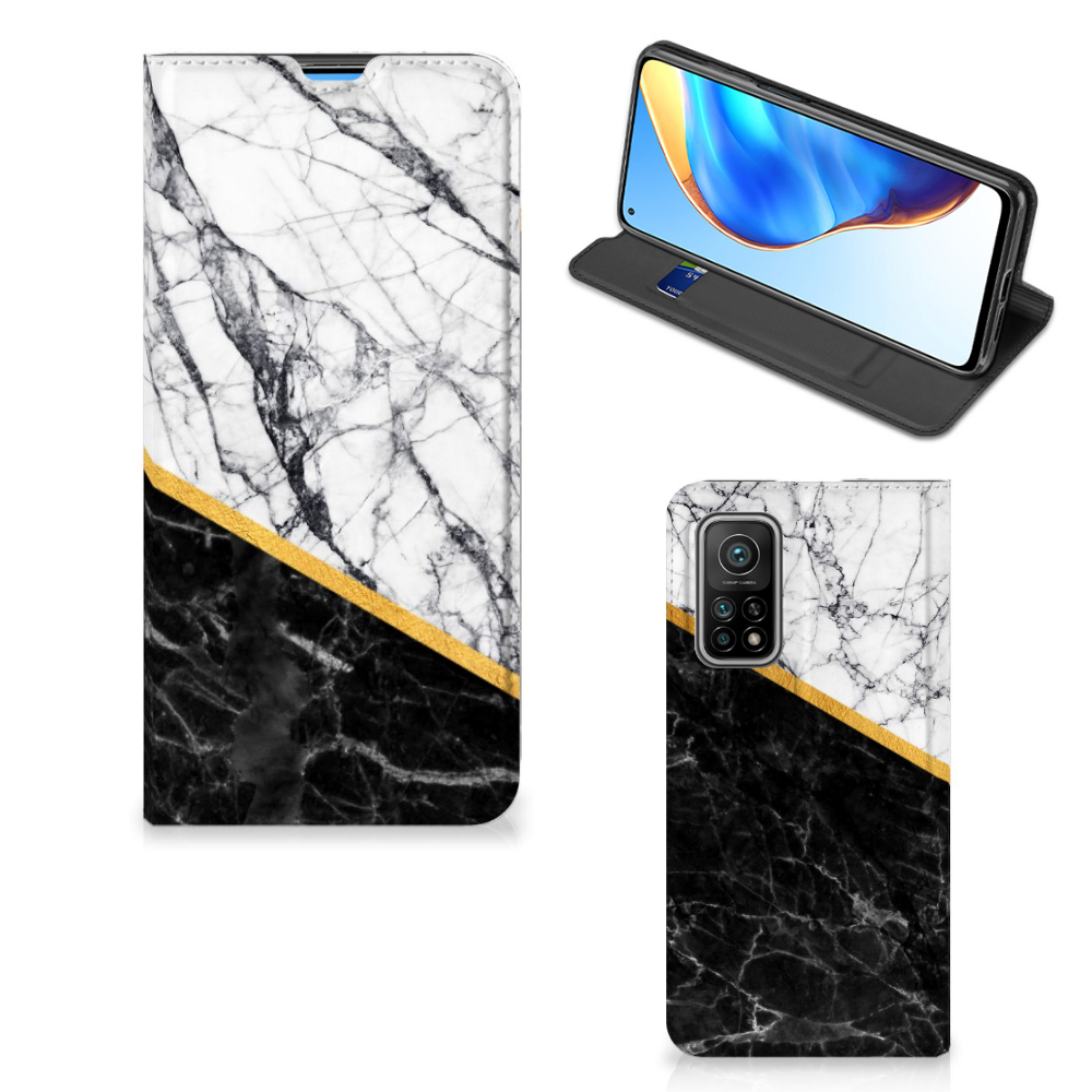 Xiaomi Mi 10T | 10T Pro Standcase Marmer Wit Zwart - Origineel Cadeau Man - B2C Telecom
