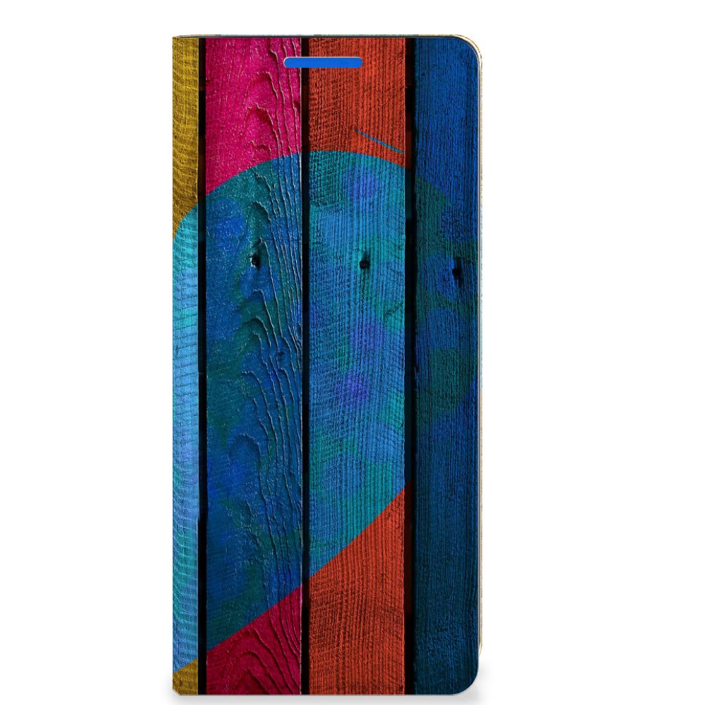 OPPO Reno 6 Pro Plus 5G Book Wallet Case Wood Heart - Cadeau voor je Vriend - B2C Telecom