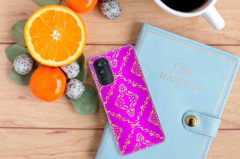 Siliconen Hoesje Motorola Moto G52/G82 Barok Roze B2C Telecom