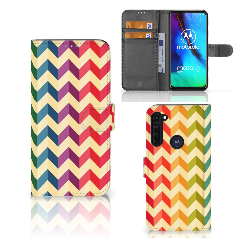 Motorola Moto G Pro Telefoon Hoesje Zigzag Multi Color