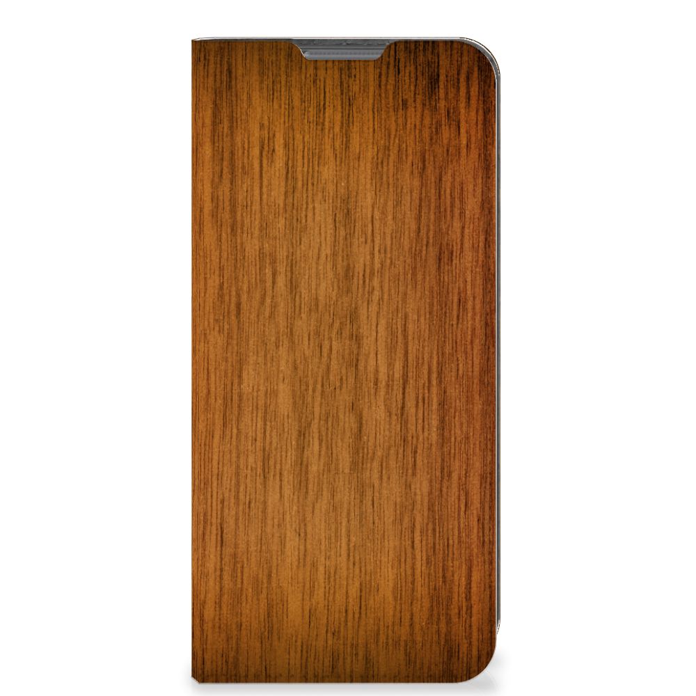 OPPO A77 5G | A57 5G Book Wallet Case Donker Hout - B2C Telecom
