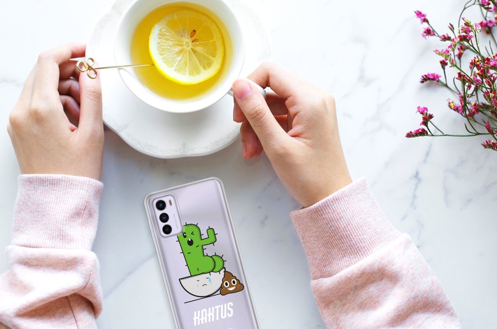 Motorola Moto G42 Telefoonhoesje met Naam Cactus Poo
