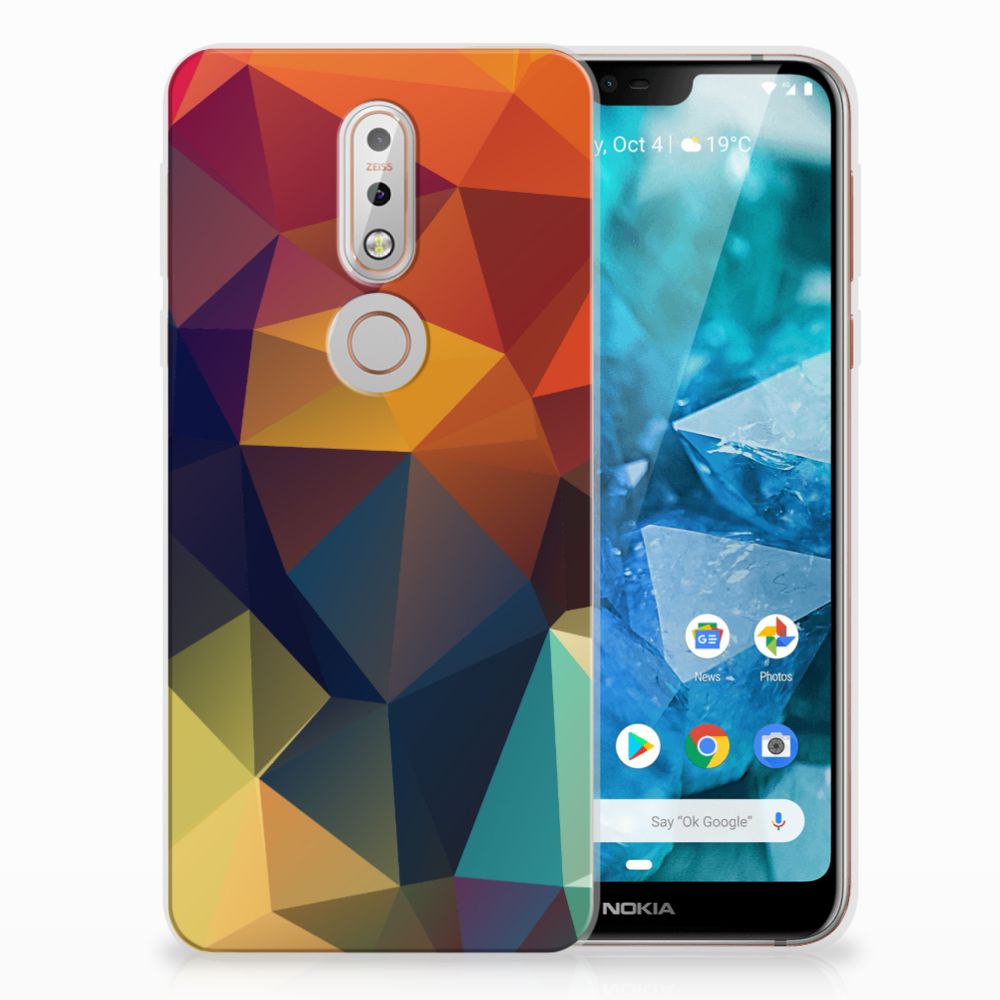 Nokia 7.1 TPU Hoesje Polygon Color