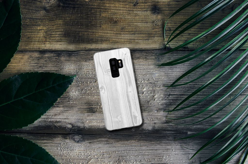 Samsung Galaxy S9 Plus Bumper Hoesje White Wood