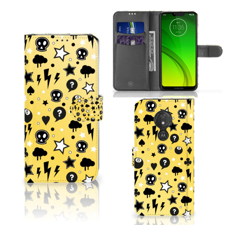 Telefoonhoesje met Naam Motorola Moto G7 Power Punk Geel