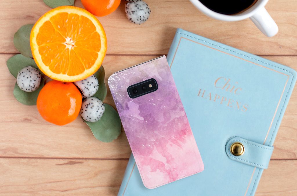 Bookcase Samsung Galaxy S10e Pink Purple Paint