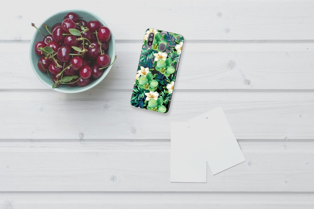 Samsung Galaxy M30 TPU Case Orchidee Groen
