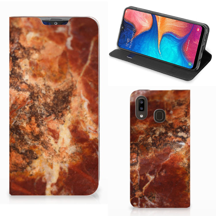 Samsung Galaxy A30 Standcase Marmer Bruin