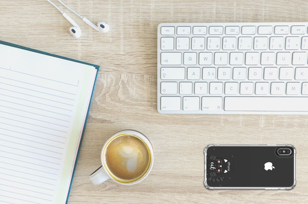 Apple iPhone X | Xs Stevig Bumper Hoesje Cat Good Day