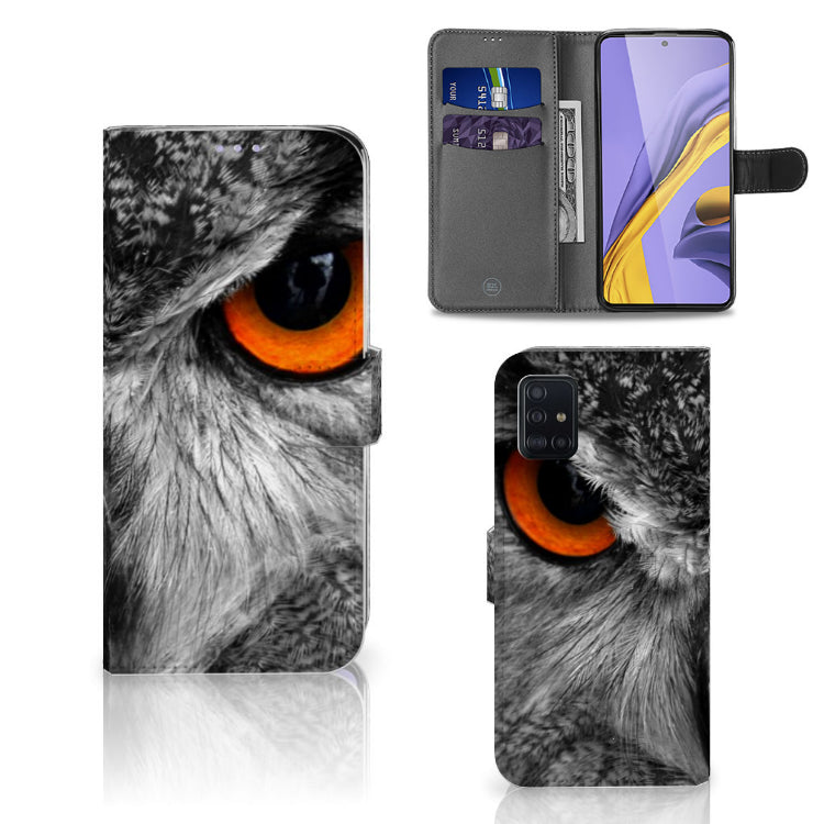 Samsung Galaxy A51 Telefoonhoesje met Pasjes Uil