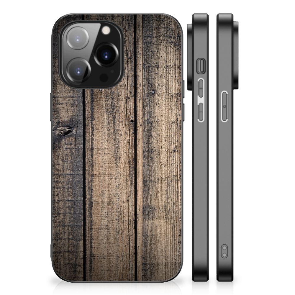 iPhone 14 Pro Max Houten Print Telefoonhoesje Steigerhout