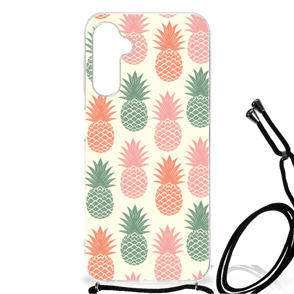 Samsung Galaxy A14 5G Beschermhoes Ananas met kleurrijk ananas ontwerp op flexibel rubber