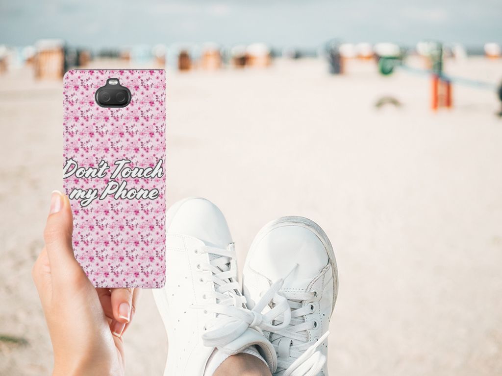 Sony Xperia 10 Design Case Flowers Pink DTMP