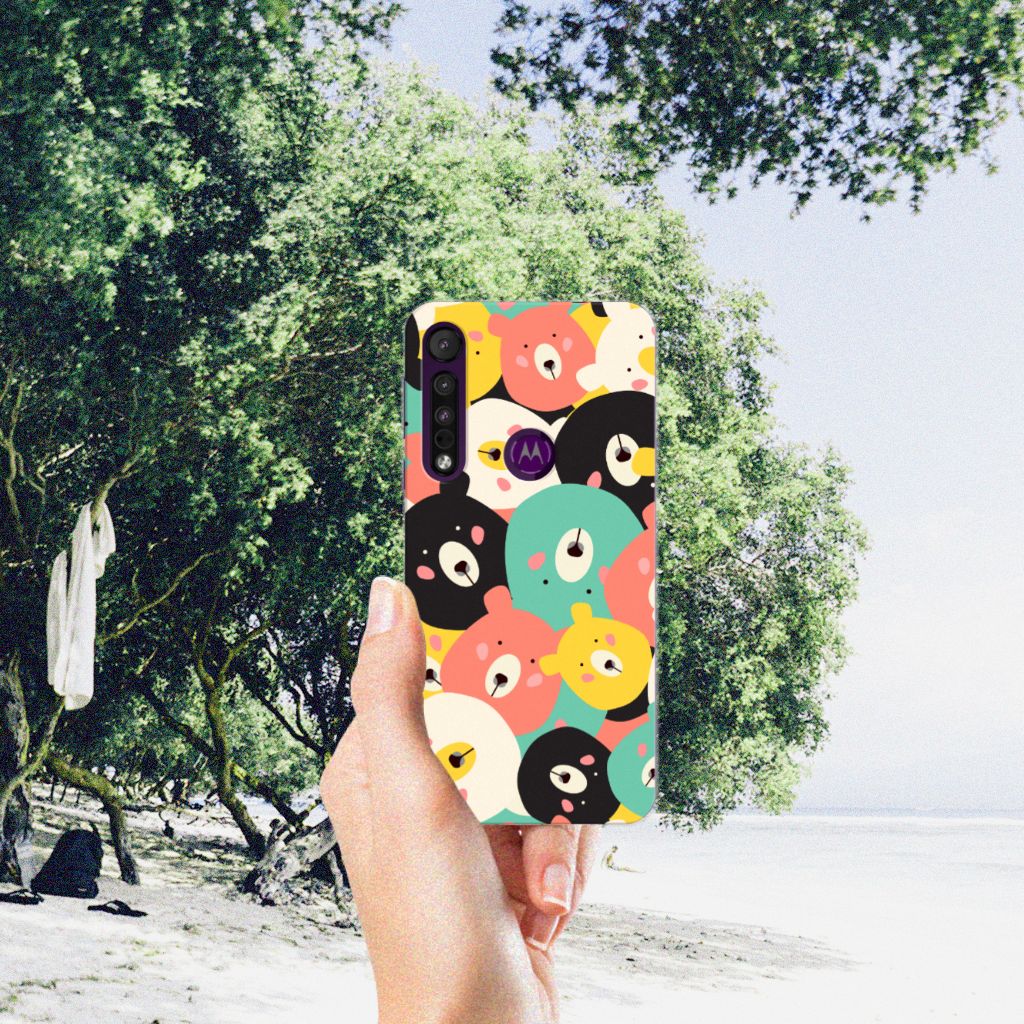 Motorola One Macro Telefoonhoesje met Naam Bears B2C Telecom