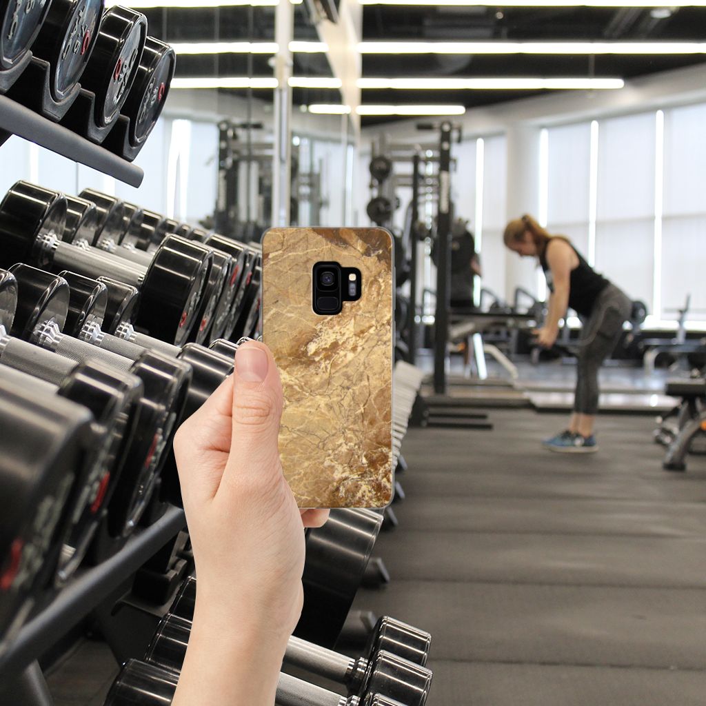 Samsung Galaxy S9 TPU Siliconen Hoesje Marmer Creme