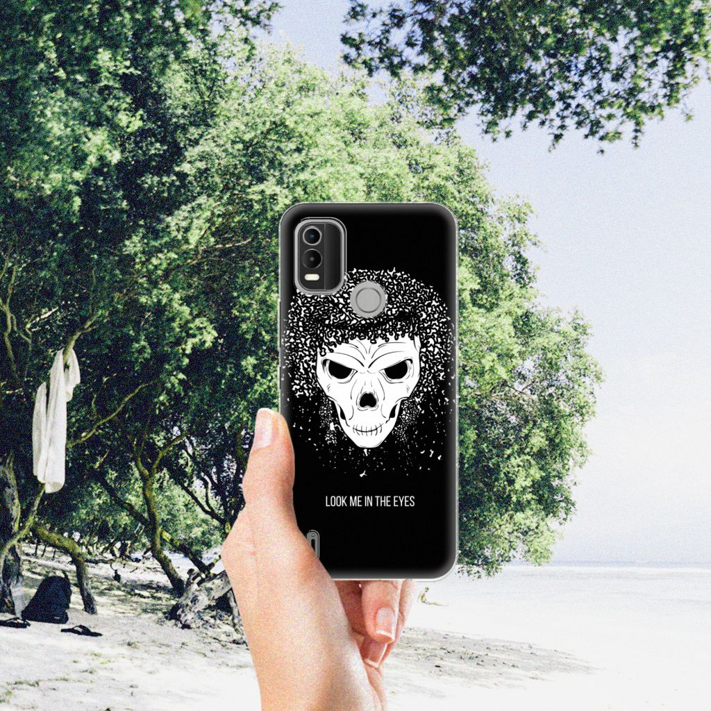 Silicone Back Case Nokia C21 Plus Skull Hair B2C Telecom
