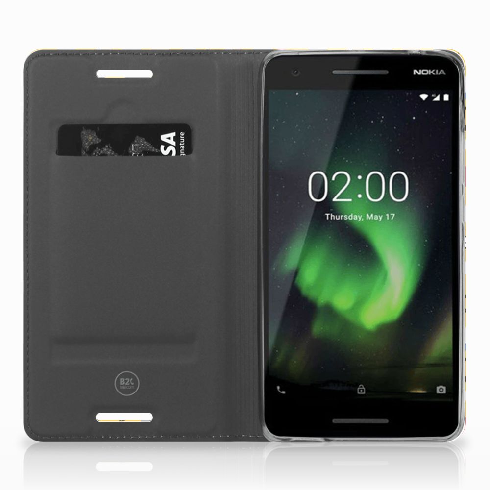 Nokia 2.1 2018 Hoesje met Magneet Emoji
