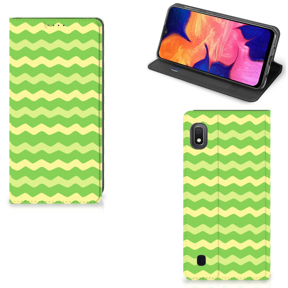 Samsung Galaxy A10 Hoesje met Magneet Waves Green